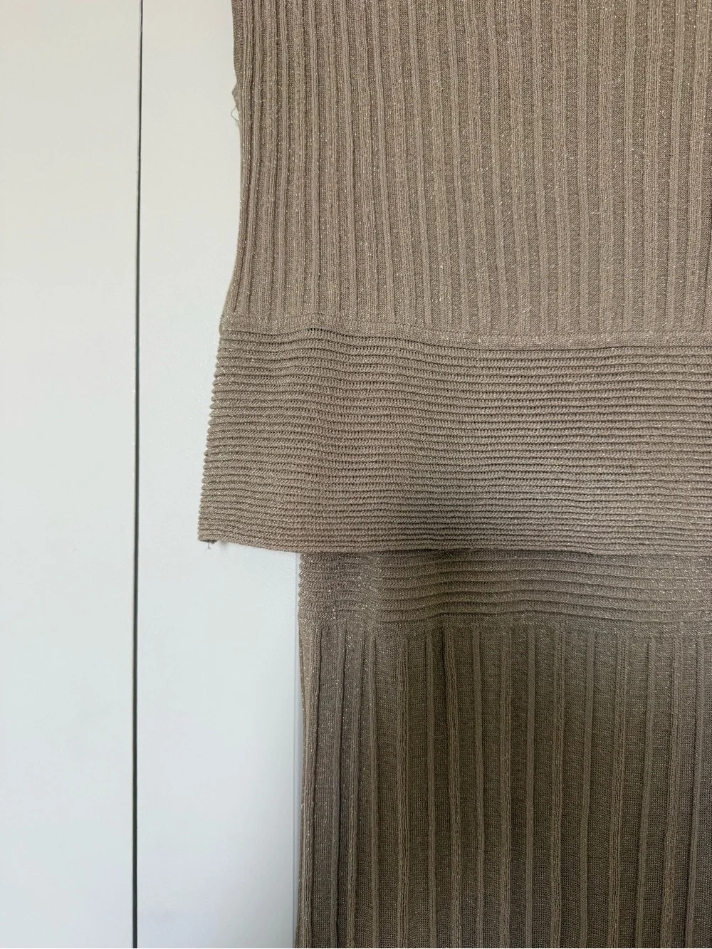 Mango Taupe Ribbed Knit Two-Piece Set - Picture 4 of 6